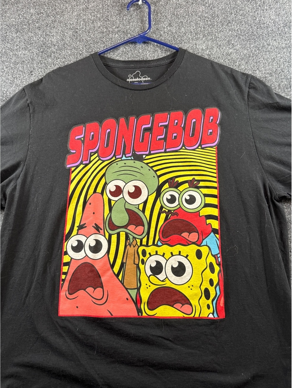 SpongeBob SquarePants T Shirt Mens XL Black Patrick Squidward Cartoon Graphic